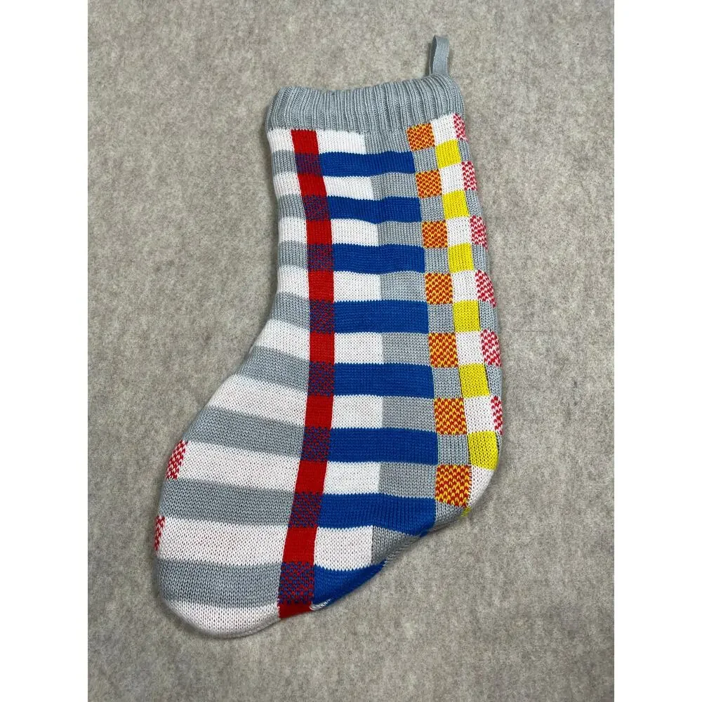 Lego Collection x Target Knitted Plaid/Stripes Christmas Stockings Multicolor